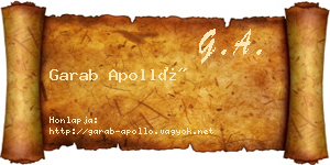 Garab Apolló névjegykártya